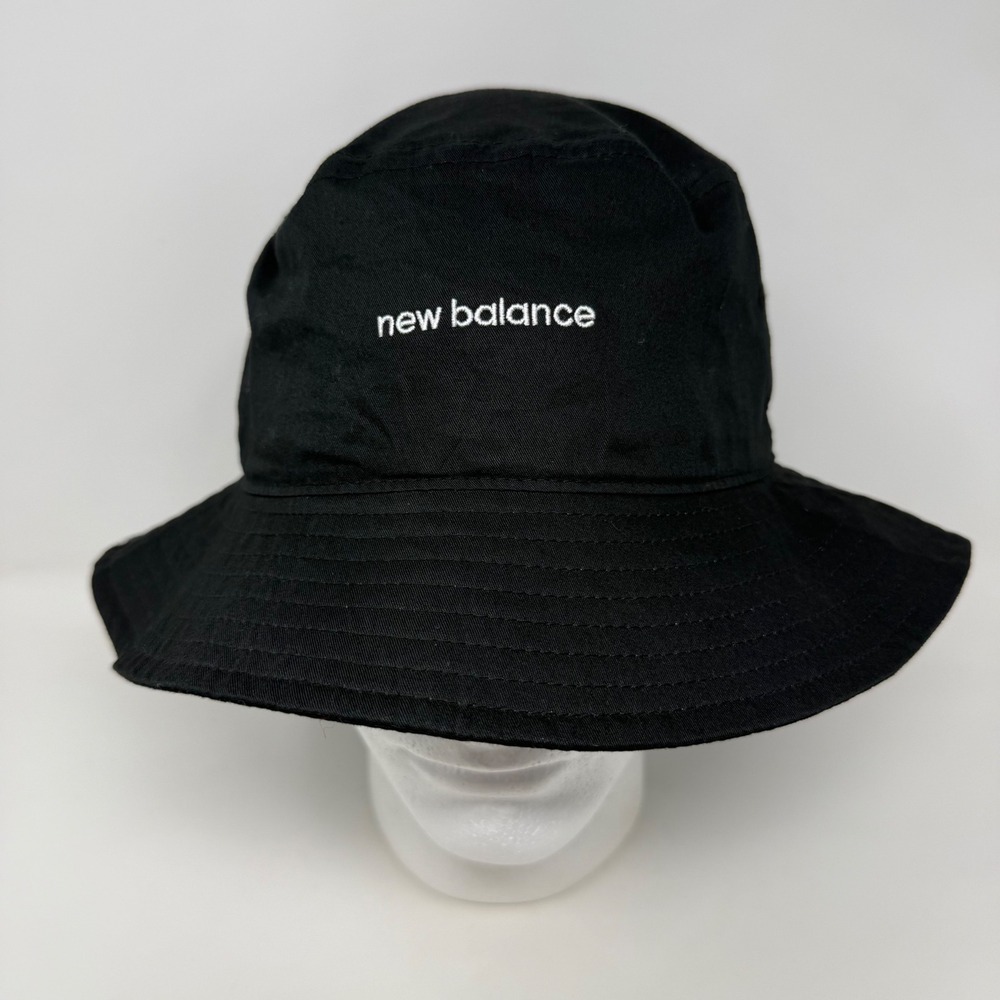 New‎ Balance Mens Black Cotton Bucket Hat Embroidered Logo LAH13003-BK Large